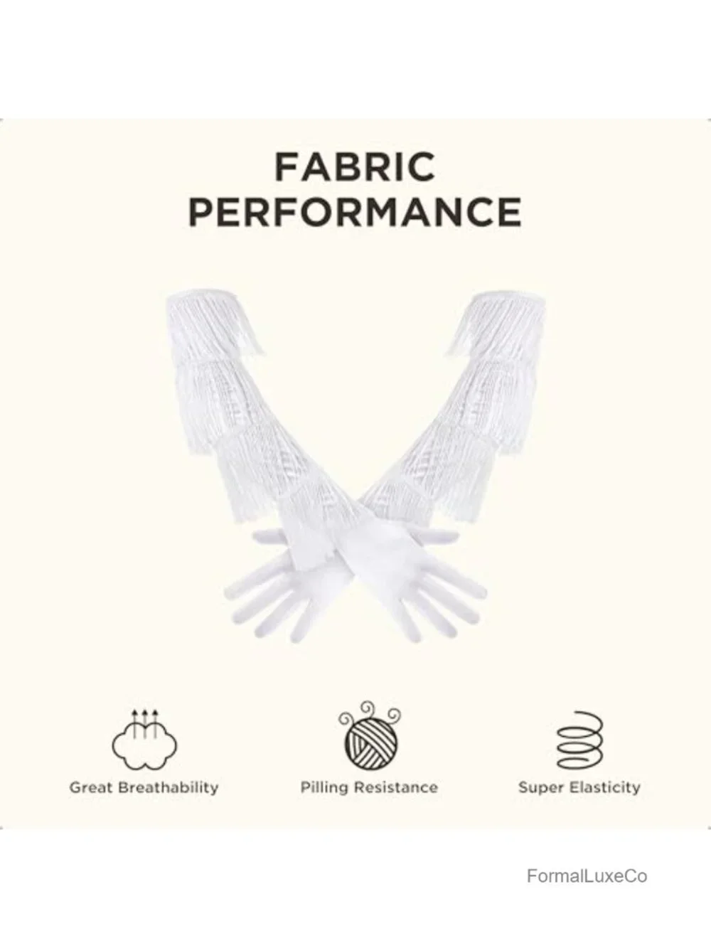 Vintage Satin Fringe Elbow Length Opera Gloves for Women Party